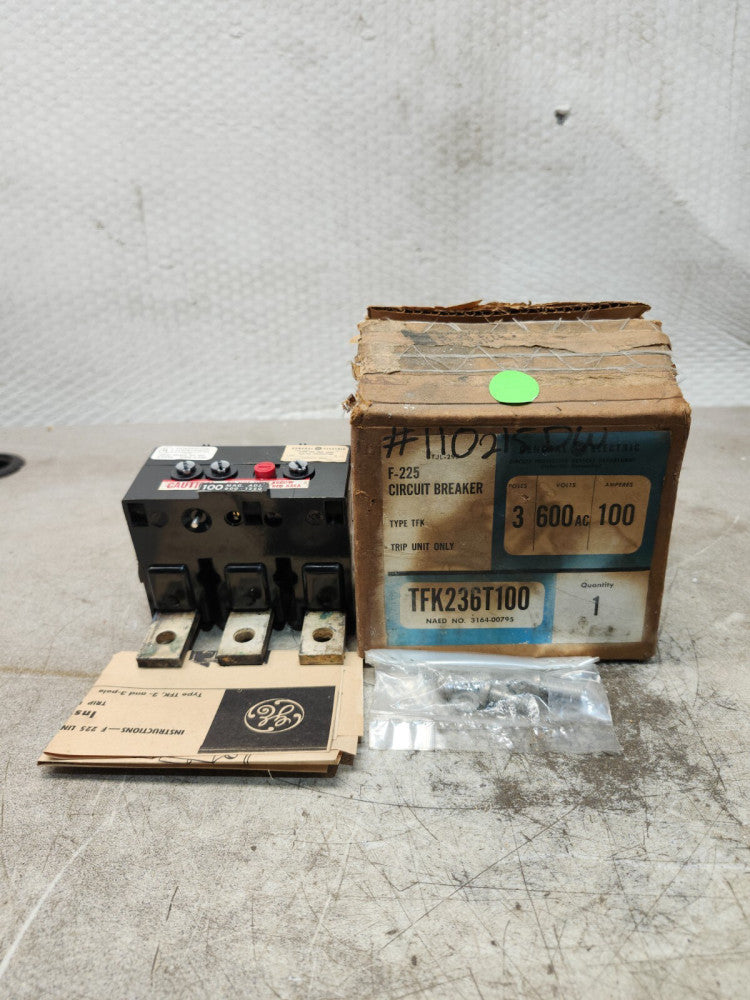 NEW IN BOX GENERAL ELECTRIC CIRUIT BREAKER 3POLE 600VAC TFK236T100