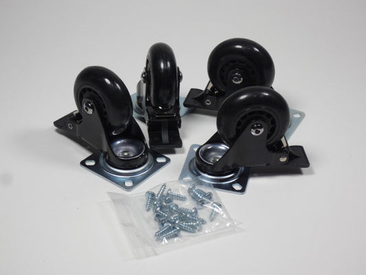 *Lot of 5* 2-1/2" x 1" PU Total Lock Brake Swivel Caster - NEW Surplus!