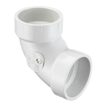 Zoro Select P300-030 Pvc Sanitary Elbow, 90 Degrees, Socket, 3 In Pipe Size