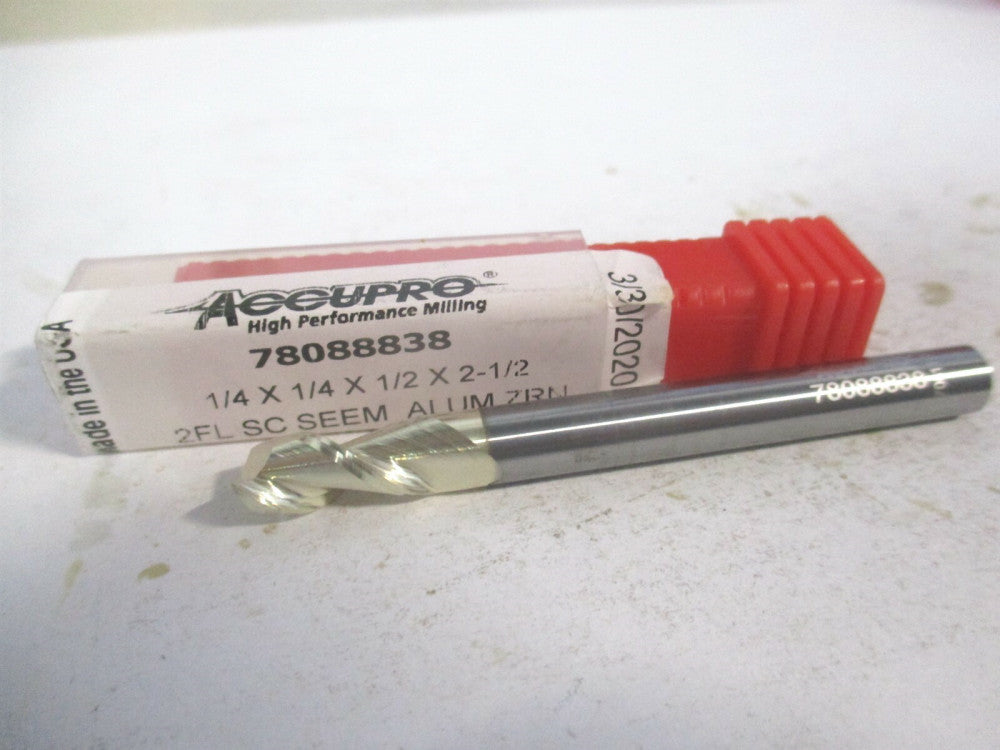 (25025008C5) 1/4" x 1/2" x 1/4" x 2-1/2" OAL Solid Carbide 2Fl Square End Mill 