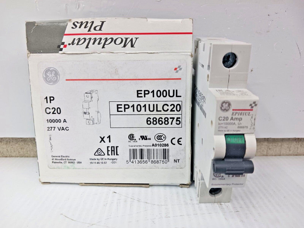 NEW GE 20 AMP CIRCUIT BREAKER 1 POLE 277 VAC EP101ULC20