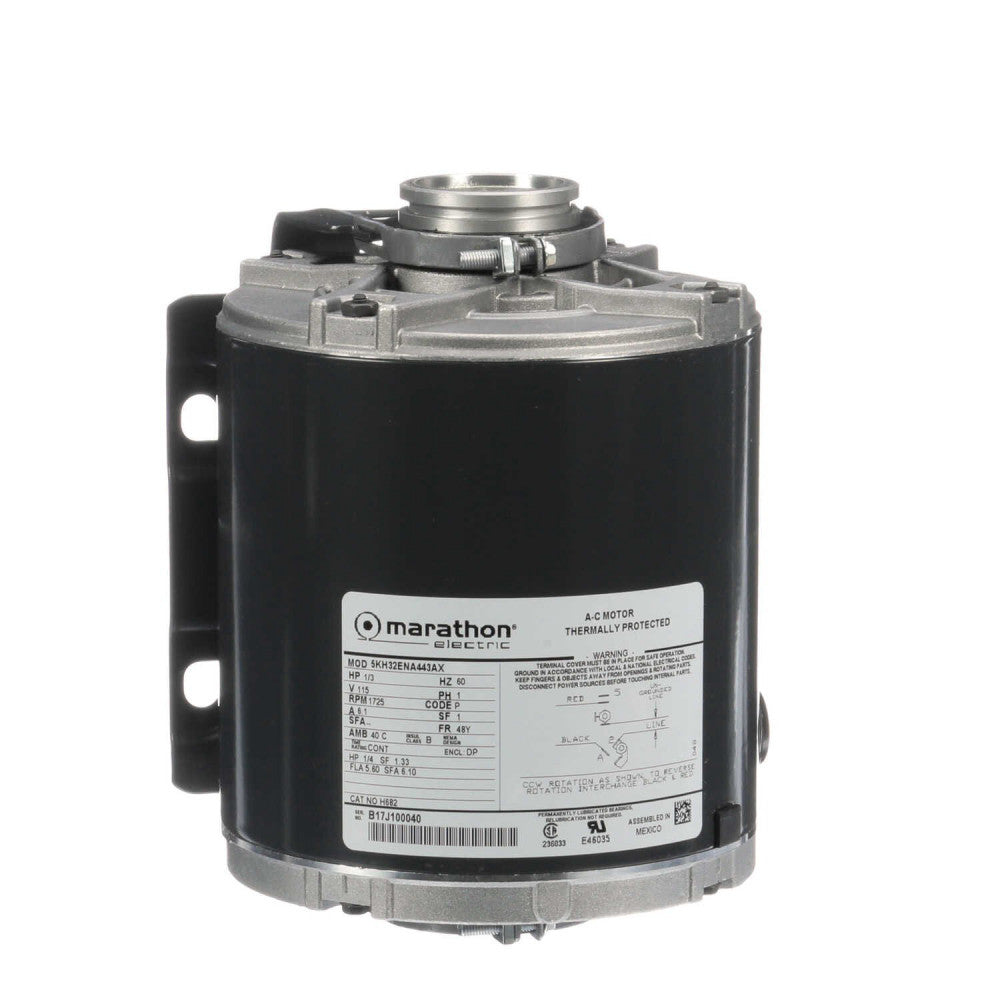 Marathon H682 Electric Motor 1/3 HP 1800 Rpm 1PH 115 Volt 48Y Frame 5KH32ENA443X