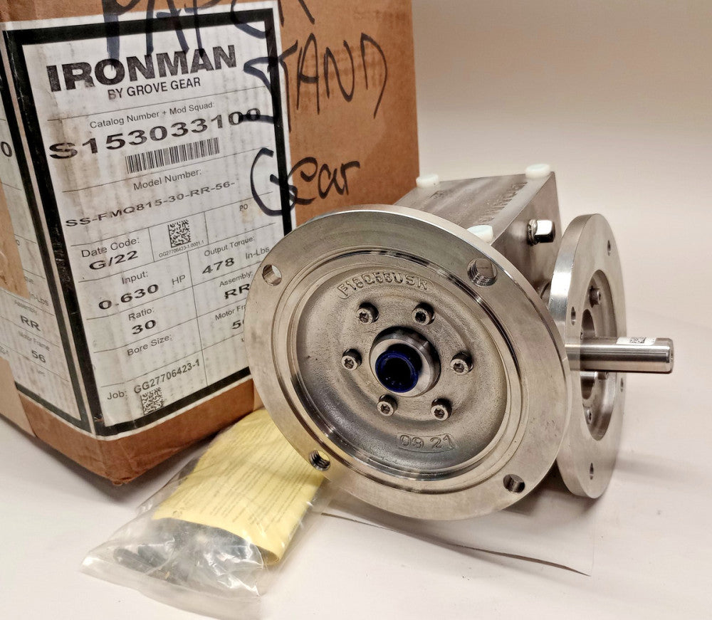 Grove Gear SS-FMQ815-30-RR-56 Ironman Gear Box Stainless S153033100 Ratio 30:1