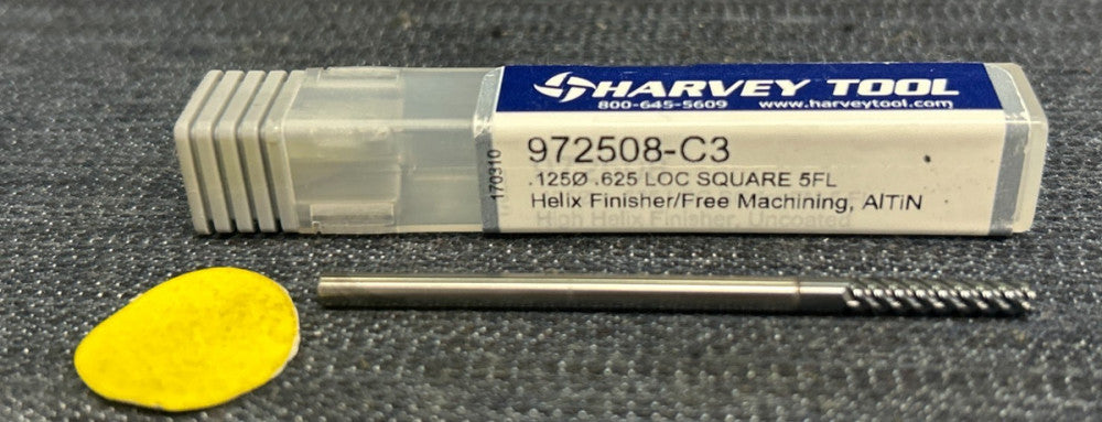 HARVEY TOOLS SQUARE END MILL 972508-C3  5 FLUTE 1/8" DIAMETER  5/8" LOC