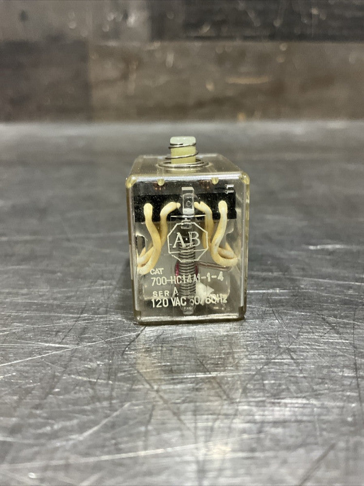 Allen Bradley 700-HC14A1-1-4 Series A Relay, 120 VAC, 50/60 Hz, 1/10 HP, NOS