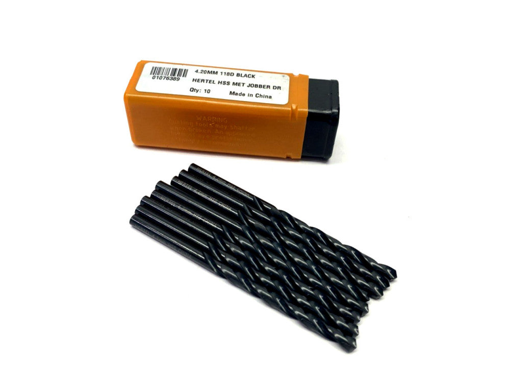 Hertel 01076389 Jobber Length Drill Bit 4.20mm Dia. 118 Deg. HSS LOT OF 8
