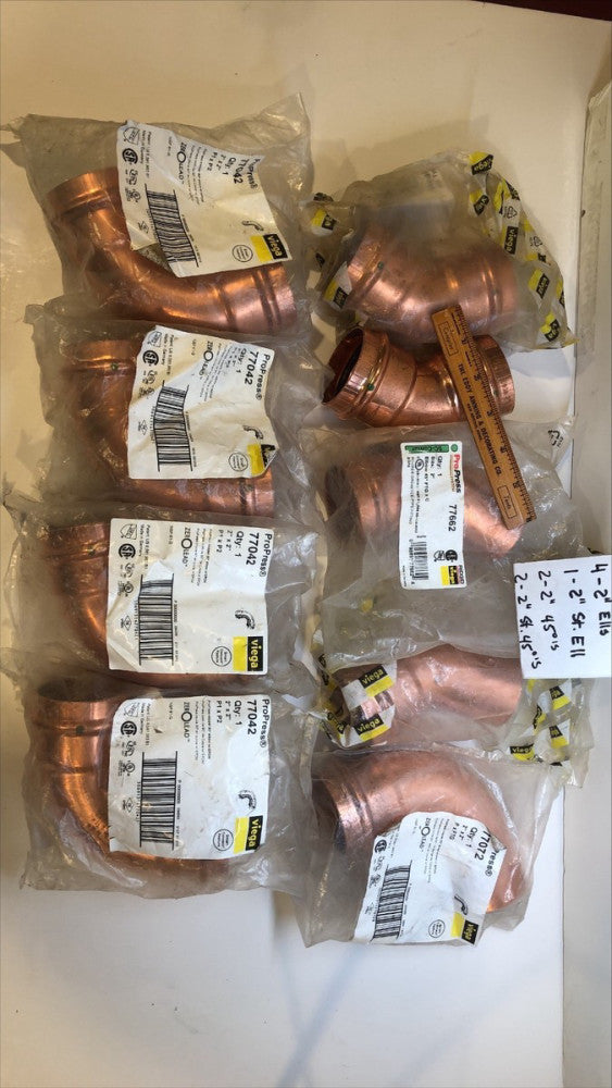 (9) 2" Stadler Viega Propress fitting lot