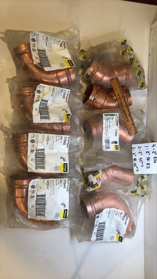(9) 2" Stadler Viega Propress fitting lot
