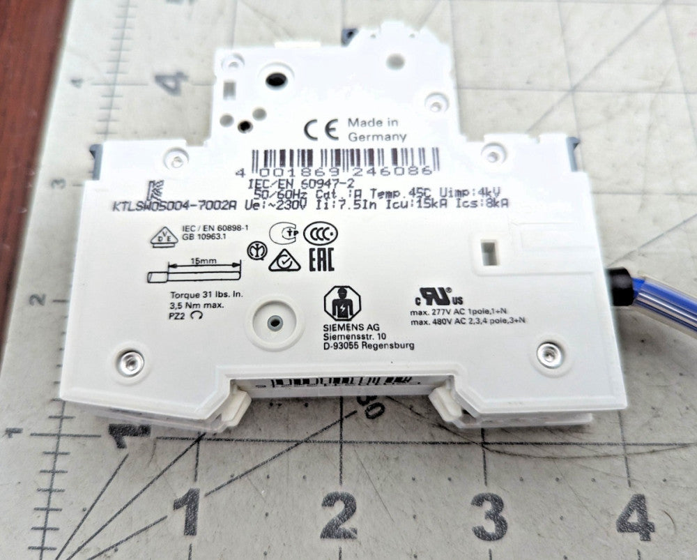 SIEMENS  5SY6120-7 20A Circuit Breaker WORKING PULL [Z3B7]#23