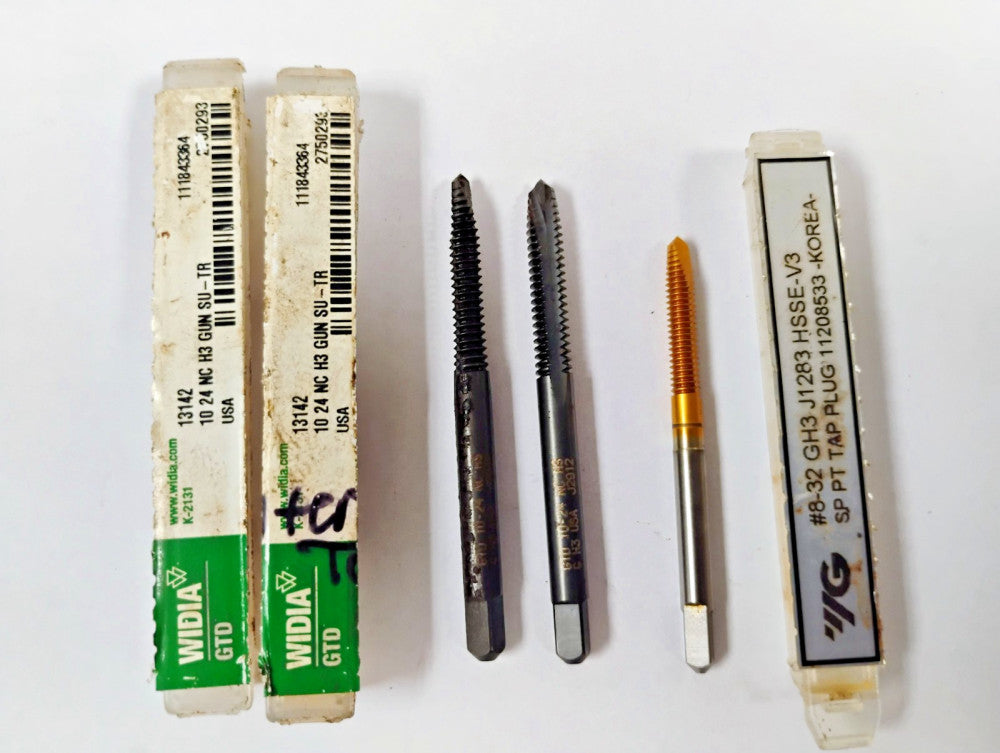 SPIRAL POINT PLUG TAPS (LOT OF 3) (2) WIDIA 10-24 (1) YG 8-32