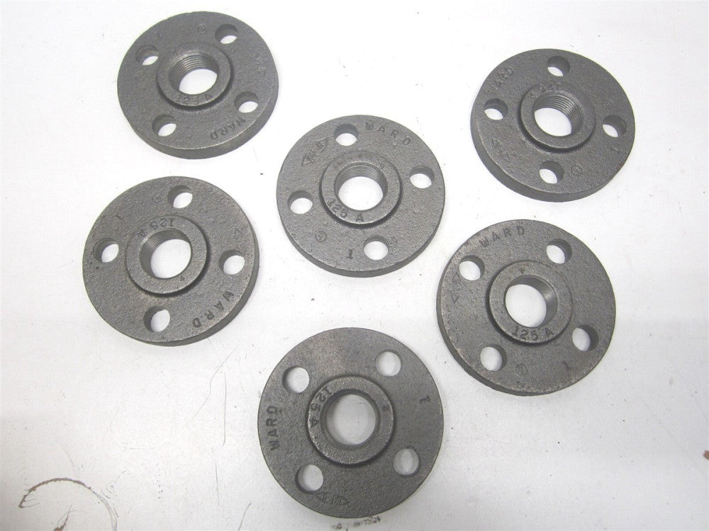 (1X4B.BCF)1" x 4-1/4" x 11/16" Iron Threaded Pipe Flange - Lot of 5