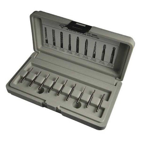 Cle-Line C17760 9Pc 3/32 & 1/8X1/8 Solid Carbide Shank Standard Cut Carbide