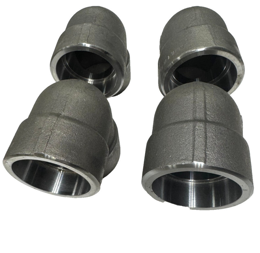 UNBRANDED 90° ELBOW 2" FORGED CARBON STEEL PIPE FITTING CA 0717 (LOT OF 4)
