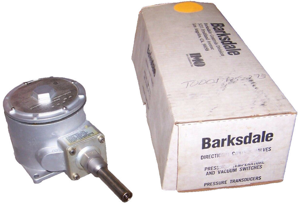 NEW BARKSDALE TEMPERATURE SWITCH 480 VAC 22 AMP 2-1/8" LONG PROBE L1X-L202S-Q55