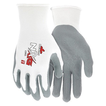 Mcr Safety 9674Xl Coated Gloves, Nitrile, Foam, Palm, 3 Abrasion Level, White,
