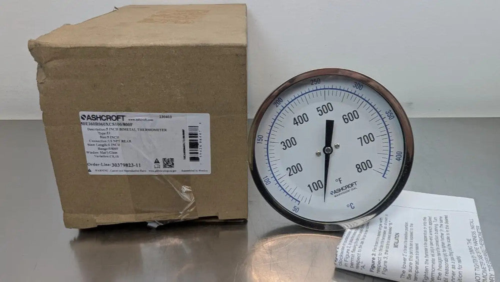 Ashcroft 50EI60R060XCS100/800F BI-METAL Thermometer 50 EI 60 R 060 100-800°F 5"