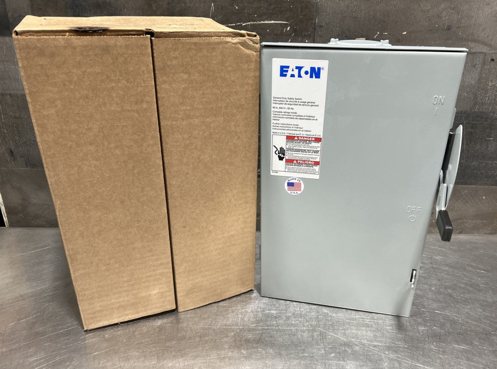 Eaton DG322URB 60 Amp 240v 3 Pole 3R Non Fusible Safety Switch Disconnect Nos