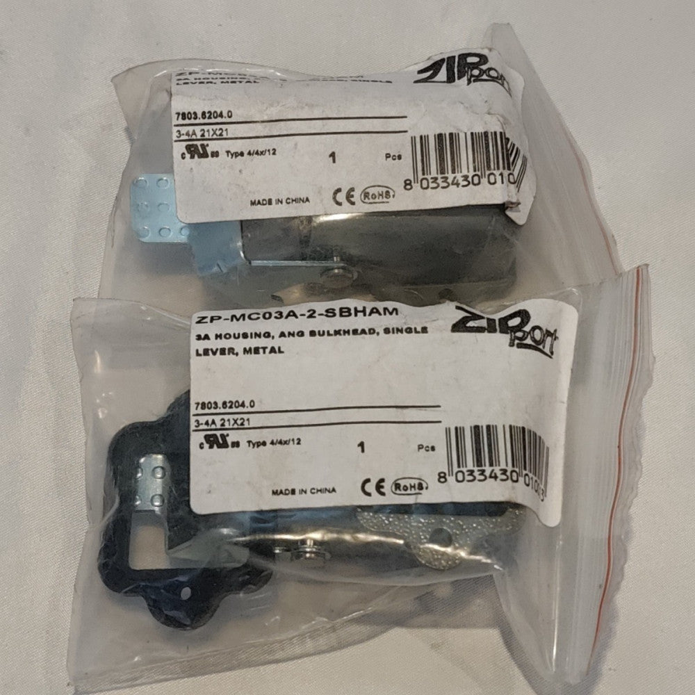 Lot of 2 Zip Port ZP-MC03A-2-SBHM, Heavy-Duty Connector Housing