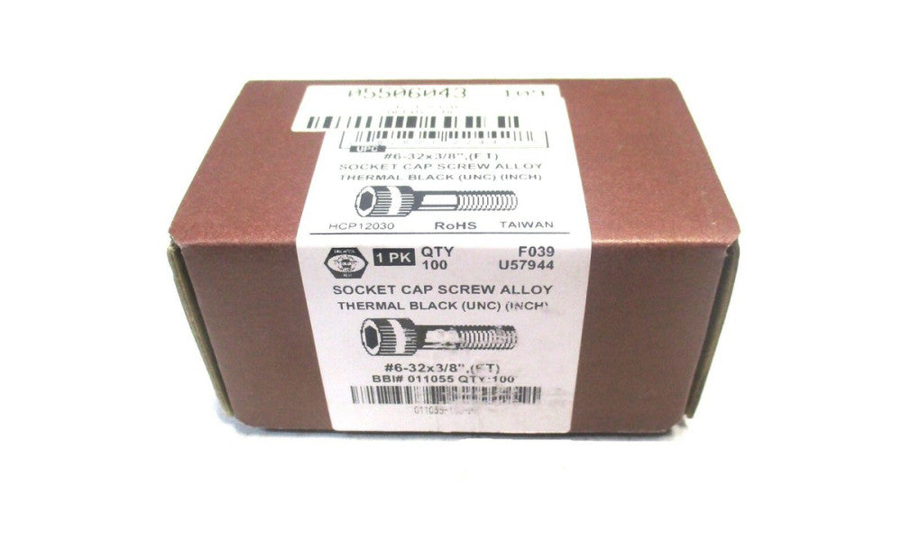 Brighton (011055) #6-32 UNC 3/8" OAL 7/64" Hex Socket Cap Screw - Lot of 100