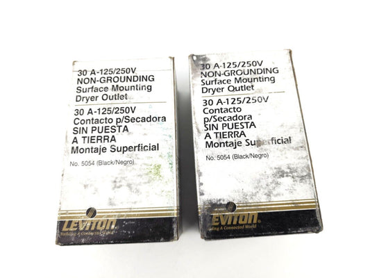 2pcs Leviton Dryer Outlet Receptacle 5054 30A 125 250V NEMA 10-30R Black