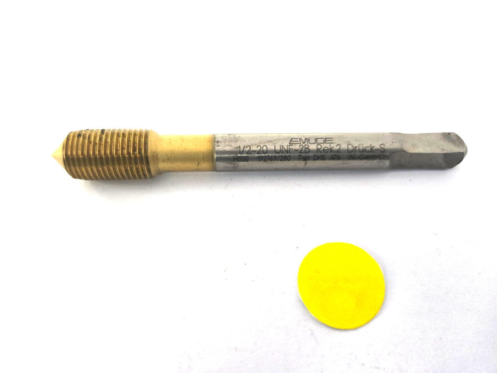 EMUGE DRUCK-S THREAD FORMING MODIFIED BOTTOMING CHAMFER TAP #1/2-20 UNF-2B