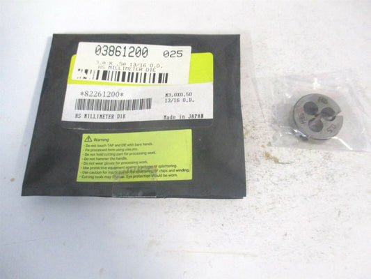 (314-1063) M3x0.50 13/16" OD Metric Coarse HSS RH Round Adjustable Die 