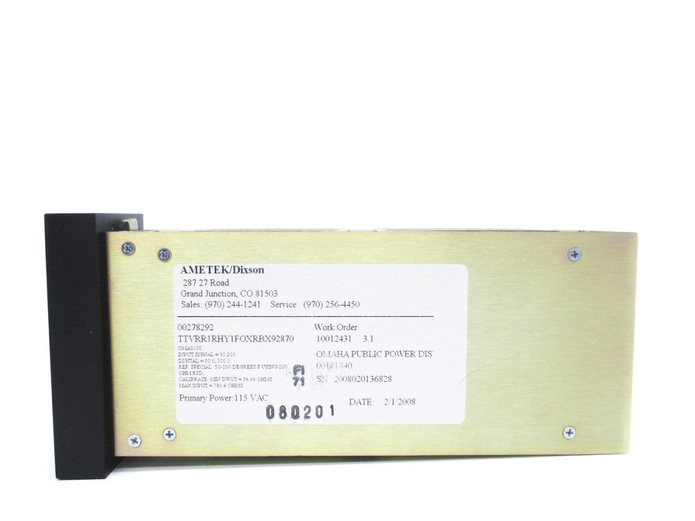 AMETEK TTVRR1RHY1FOXRBX92870 5-20F UNMP