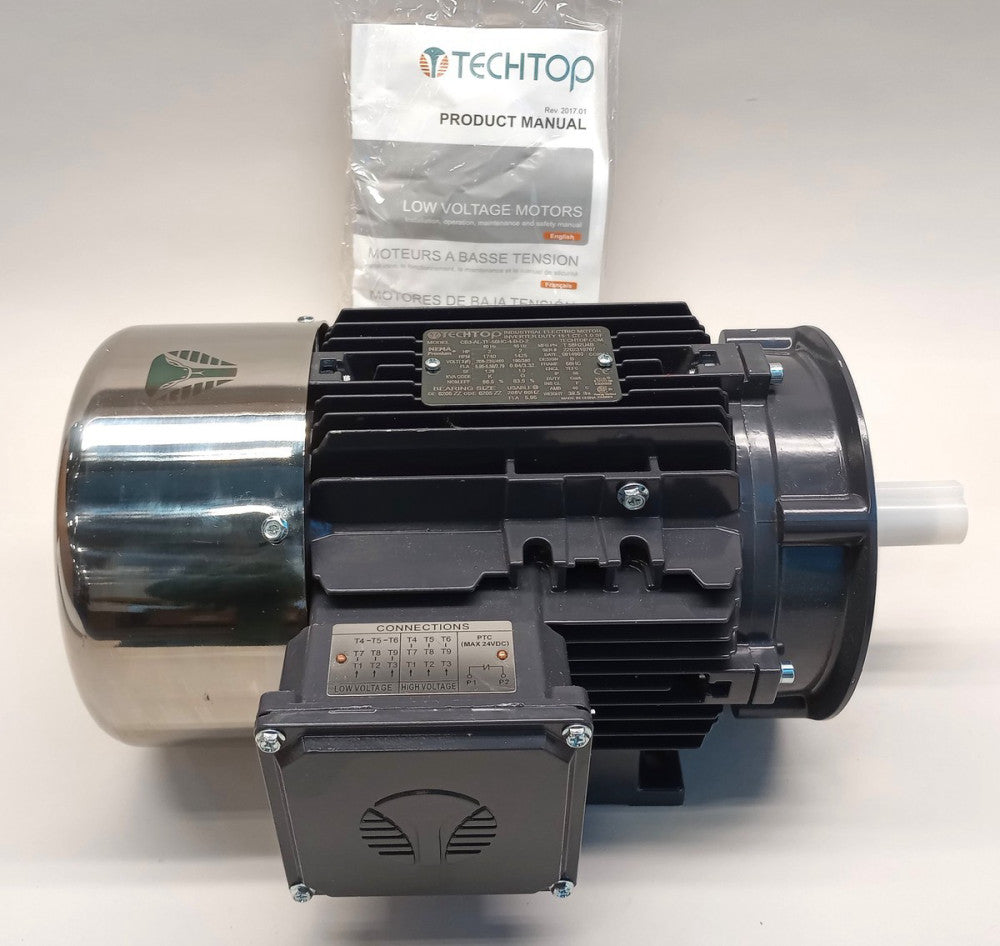 Techtop CB3-AL-TF-56HC-4-B-D-2 Electric Motor 2HP 208-230/460V 3Phase T56H2U4B