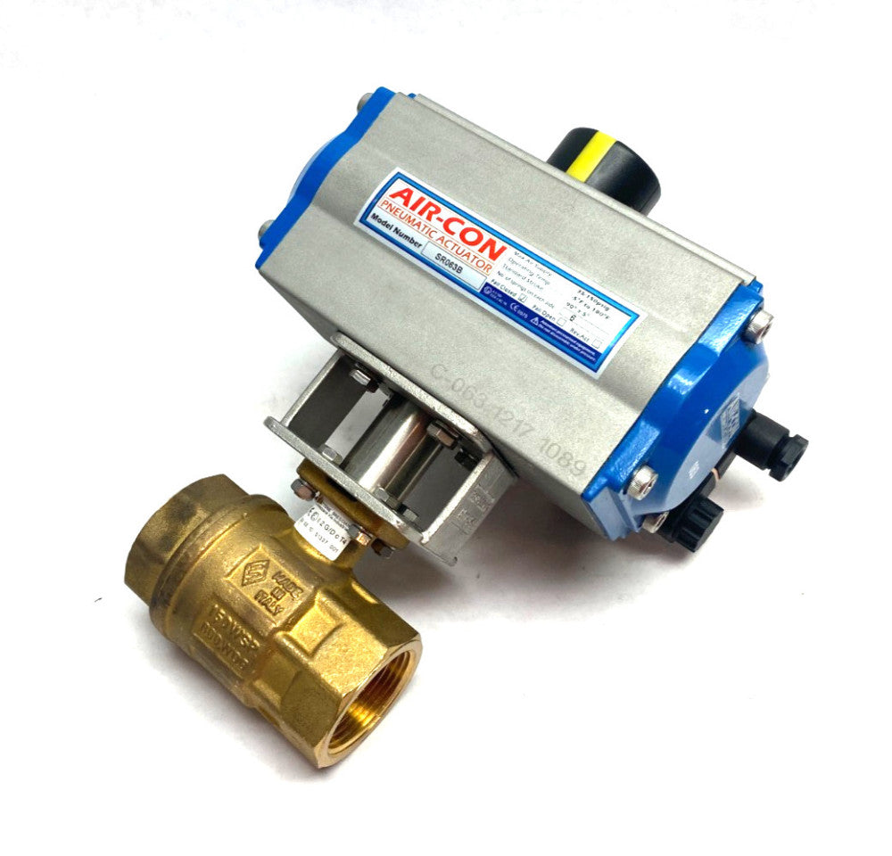 Air-Con SR063B Pneumatic Actuator w/ EX9 03 10 51337 001 Brass Ball Valve