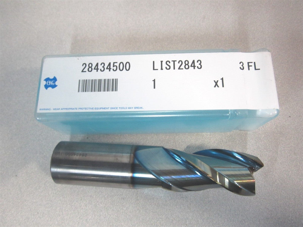 OSG (28434500) 1" x 2" x 1" x 4-1/2" OAL Solid Carbide 3Fl Square End Mill 
