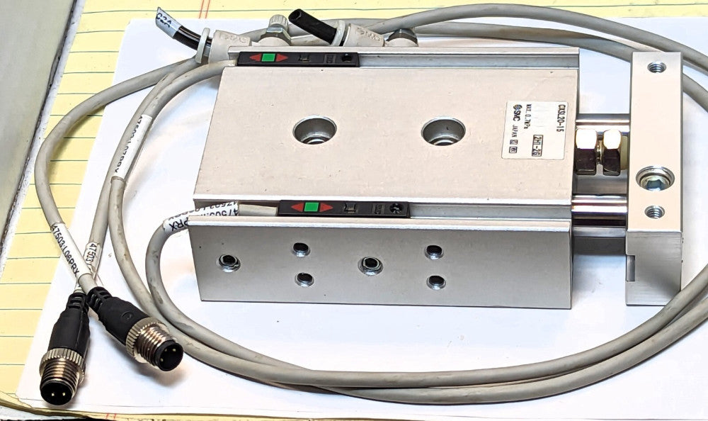 SMC CXSL20-15 Dual Rod Guided Air Cylinder With Hardware WORKING PULL [B1S3]