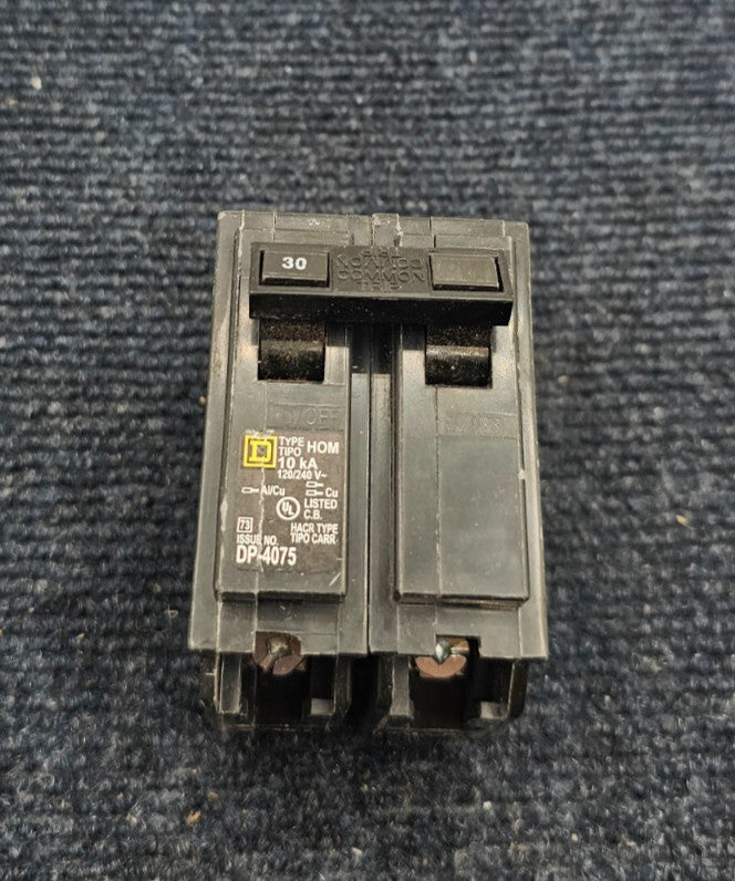 Square D HOM230: 30-Amp 2-Pole Circuit Breaker 10kA 120/240V DP-4075