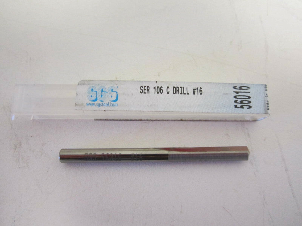 SGS (56016) 106 .1770 x 1-1/8 x 2-3/16 OAL #16 Solid Carbide Die Drill Bit 