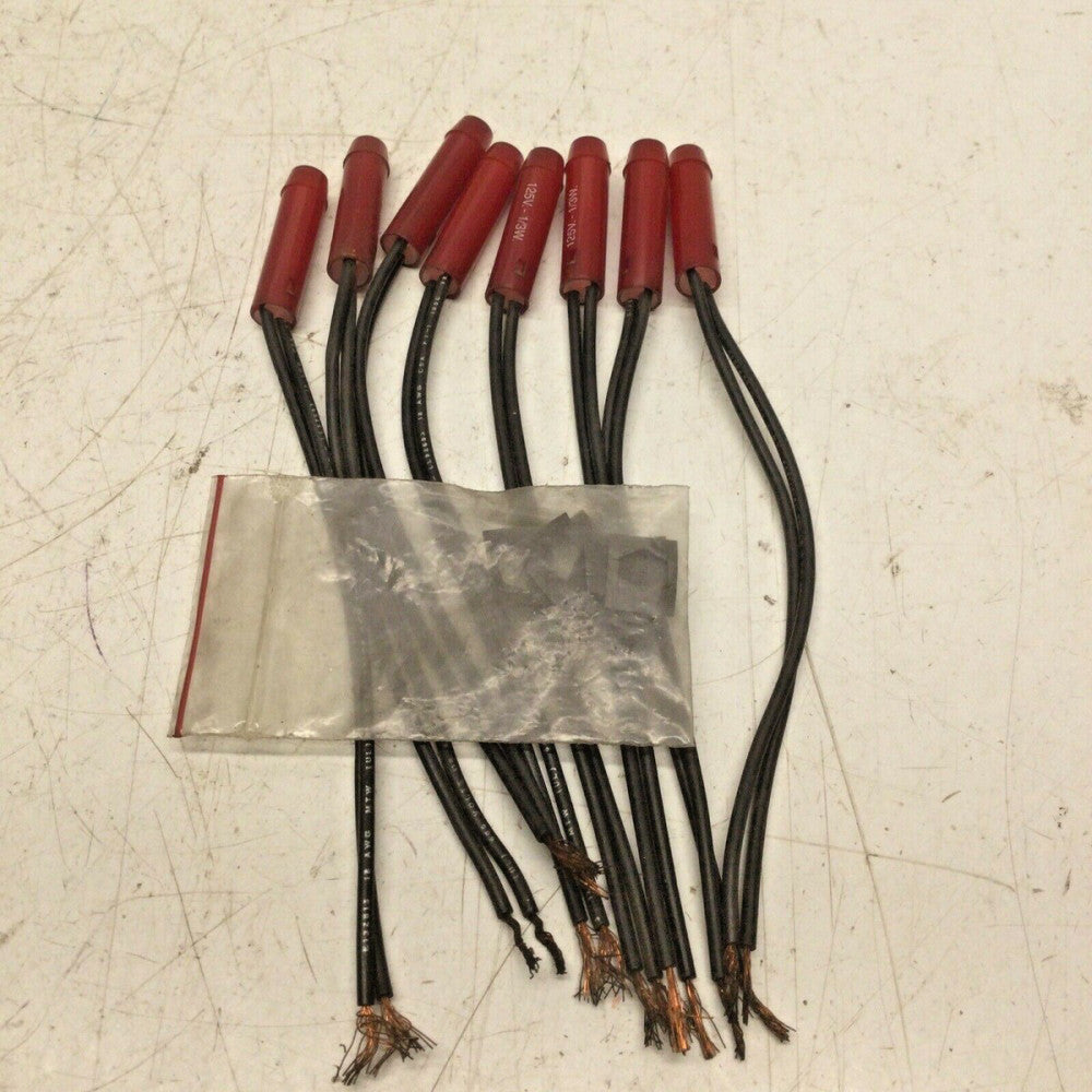 RED NEON INDICATOR LIGHT 34 SERIES 125V 1/3W (LOT of 8)