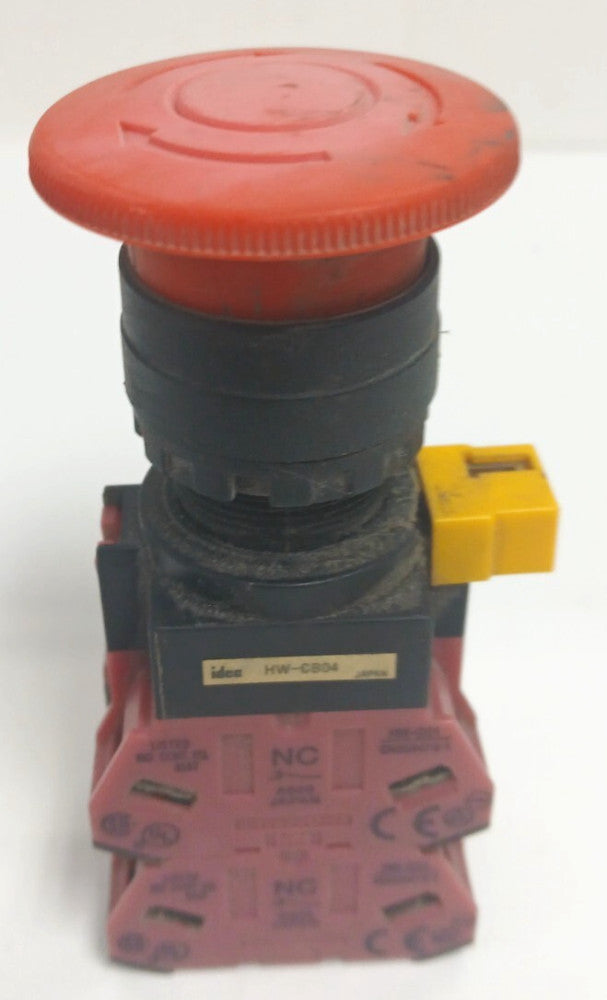 IDEC RED EMERGENCY STOP BUTTON HW-G01 HW-CB04 600 VOLT 10 AMP