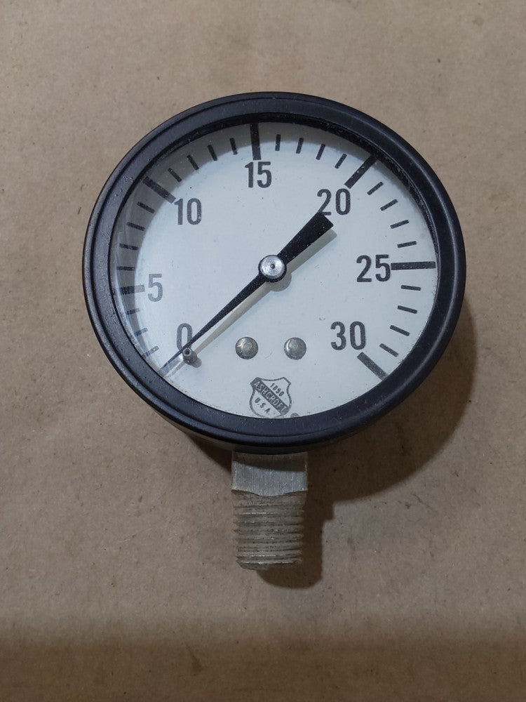 Ametek USG  0-30 Psi Gauge 2.5" W/ 1/2" Bottom Mount NOS