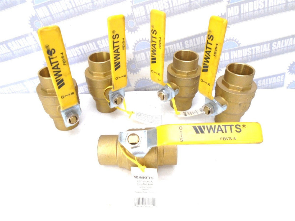(5 Pcs) WATTS -FBVS-4 - 1-1/4" FULL PORT, SOLDER END, BALL VALVE 600WOG, 400°F 