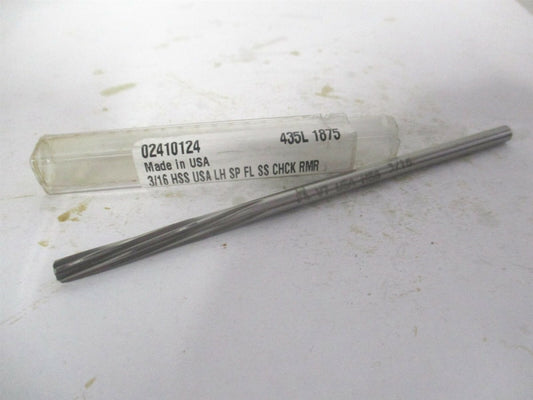 (435L-0.1875) 3/16" x 1-1/8" x 4-1/2" OAL Straight Shank HSS 6Fl Chucking Reamer