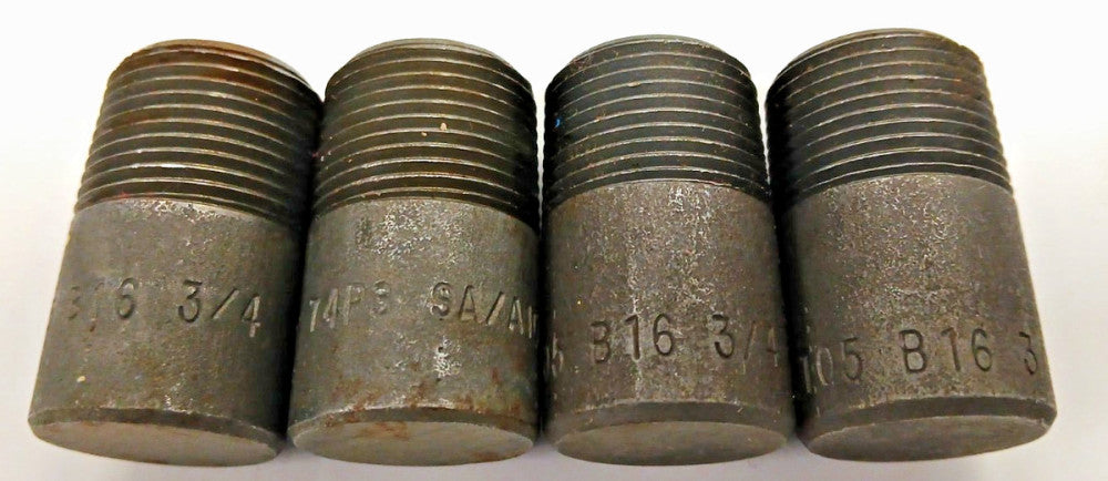 FORGED STEEL ROUND HEAD PLUG LOT OF 4 74P3 A/SA 105 B16 3/4 LENGTH 1-3/4"