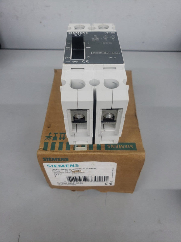 NEW OLD STOCK! SIEMENS 3VF2217-0EL41-0AA0 CIRCUIT BREAKER 25KA 2P 50A
