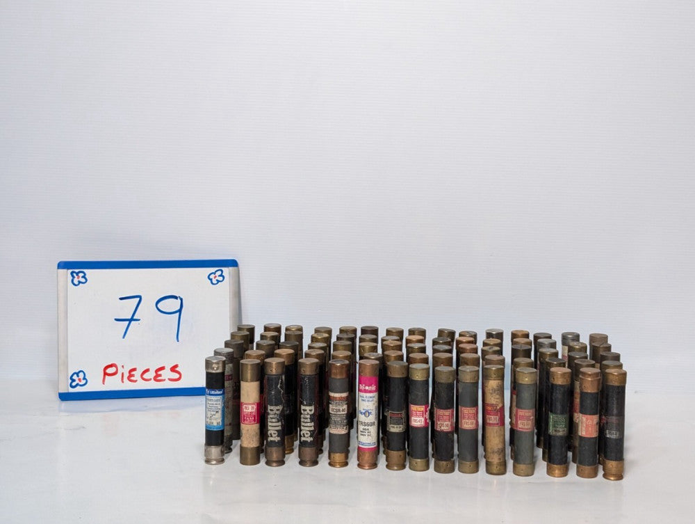 Lot of 79 - 5.5" Fuses, Varying Amperages, Types and Manufacturers