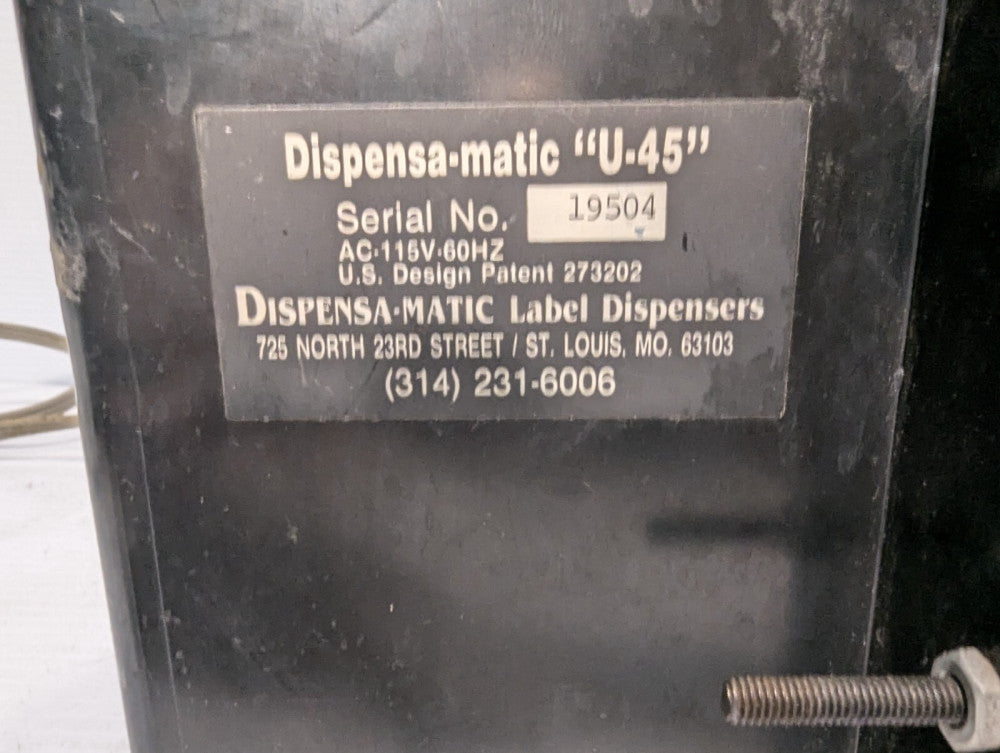 Dispensa-Matic U-45 Automatic Label Dispenser