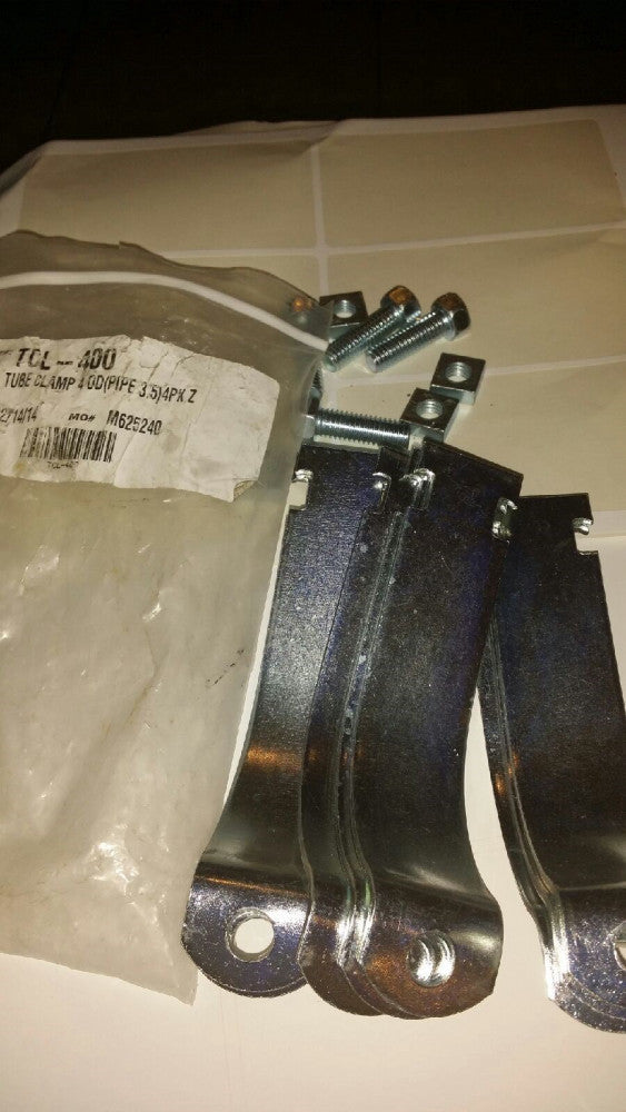 TUBE CLAMP TCL-400  4" OD (PIPE 3.5) RIGID 4 PACK W / BOLTS NUTS