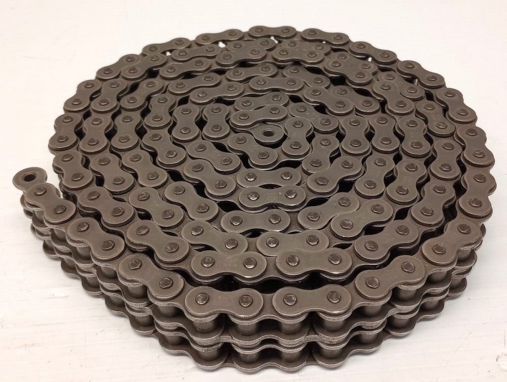 Chain #40SS-2 X 80" Used Double Strand Stainless Steel Roller Chain 80" Length