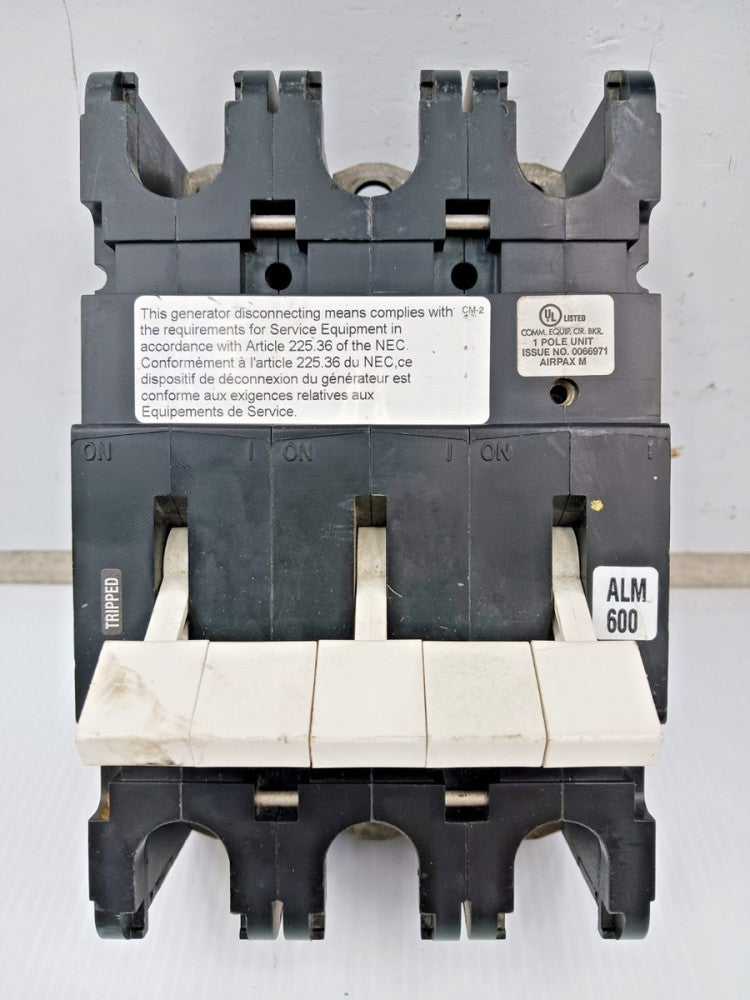 AIRPAX / Sensata 600 Amp Circuit Breaker 1 Pole JTMP-3-1RLS4-37967-600-S