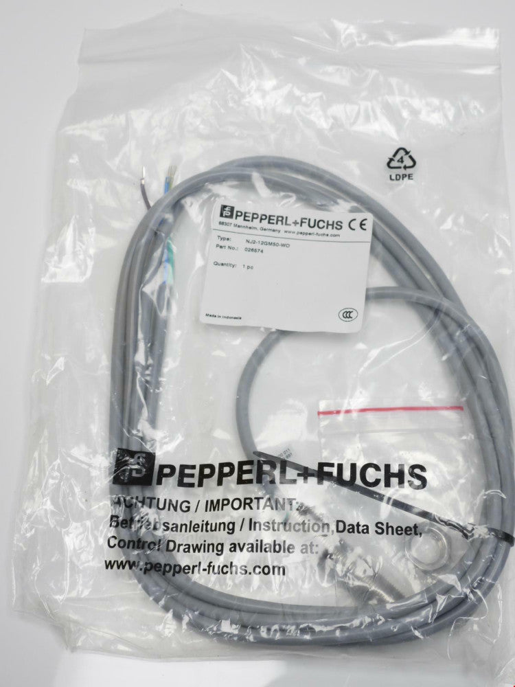 New Pepperl+Fuchs NJ2-12GM50-WO 026574 Inductive Proximity Sensor