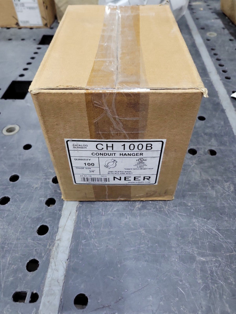 1- NEW BOX OF 100 NEER Conduit Hanger, Type CH-B, 3/4", Steel CAT# CH100B