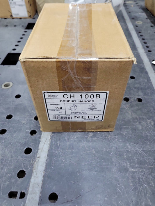 1- NEW BOX OF 100 NEER Conduit Hanger, Type CH-B, 3/4", Steel CAT# CH100B