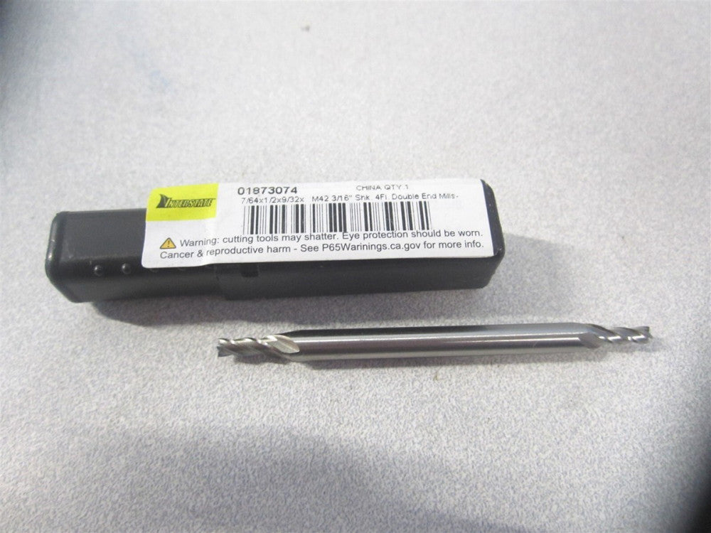 (723-4342) 7/64" x 9/32" x 3/16" x 2-5/8" OAl Cobalt 4 Flute Square End Mill