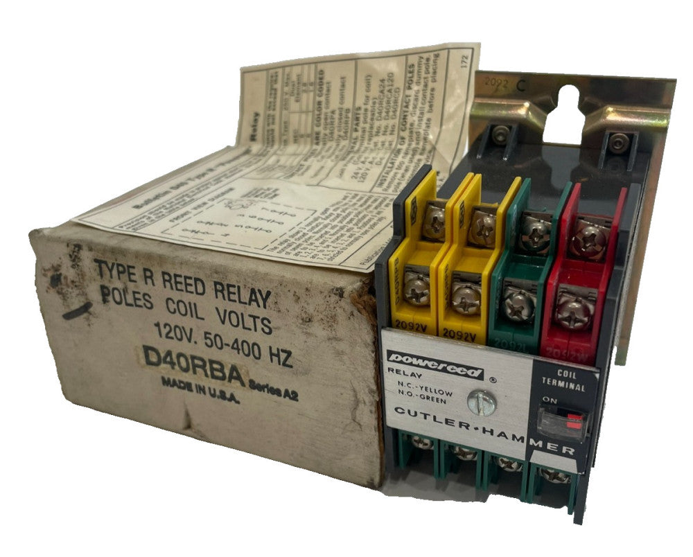 NEW CUTLER HAMMER D40RBA REED RELAY TYPE R 120V 50-400HZ